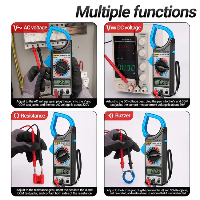 Aneng DT266 Multi-functional Large Caliber 60mm 1000A Current Clamp Meter 1194_20310