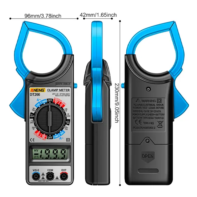 Aneng DT266 Multi-functional Large Caliber 60mm 1000A Current Clamp Meter 1194_20311