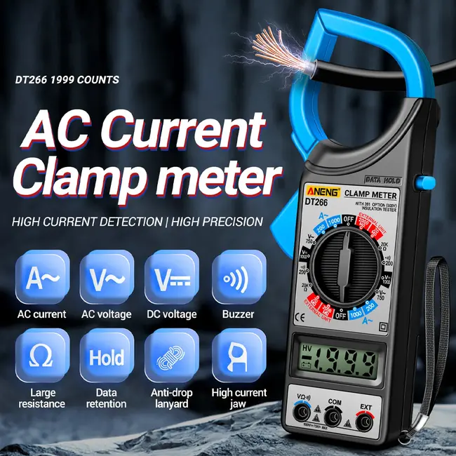 Aneng DT266 Multi-functional Large Caliber 60mm 1000A Current Clamp Meter 1194_20309