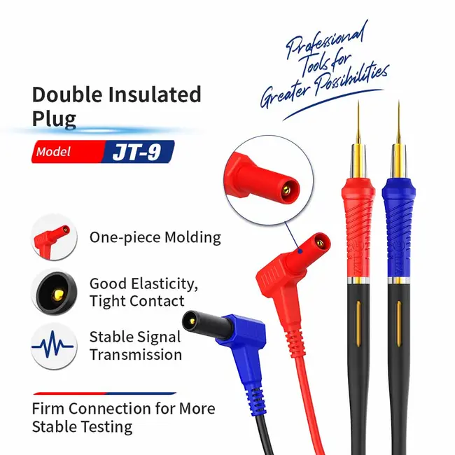 ​JTX JT-9 2000V / 20A Ultra-fine Ultra-hard Multimeter Probes (Gold-Plated Ultra-Sharp Probes) 1210_20424