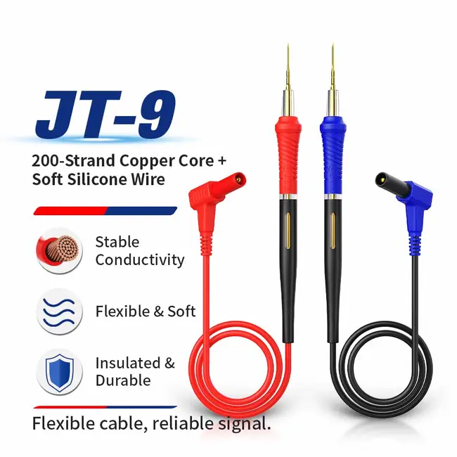 ​JTX JT-9 2000V / 20A Ultra-fine Ultra-hard Multimeter Probes (Gold-Plated Ultra-Sharp Probes) 1210_20425