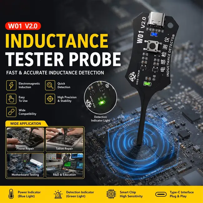 OSS W01 V2.0 High Precision Electromagnetic Induction Tester for Circuit Board Fault Detection 1204_20364
