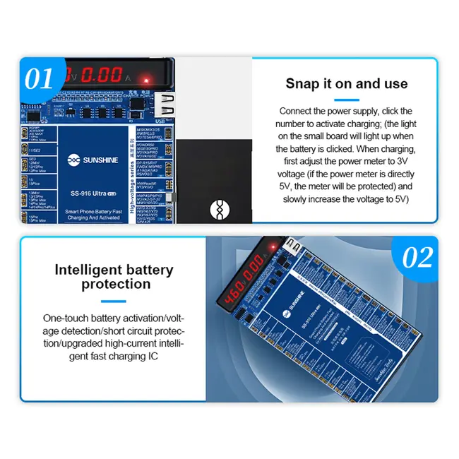 Sunshine SS-916 Ultra V3.0 Digital Display Charging Activation Board for iPhone 8 to 17Pro Max & Android 1166_20082