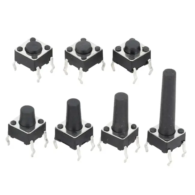 50pcs 6X6 / 4.3/ 5/6/7/8/8.5/9/10/11/12/13/14/15MM Tact Switch Push Button 12V 4PIN DIP Micro Momentary Tactile Push Button 1195_20314