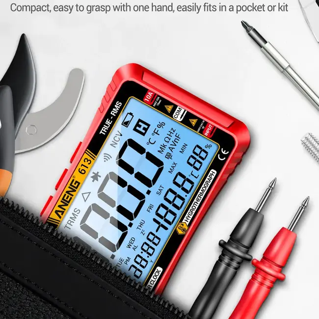 ANENG 613 3 in 1 Perpetual Calendar Temperature Hygrometer 4000 Counts Digital AC / DC Curent Voltage Resistance Smart Multimeter 91_9612