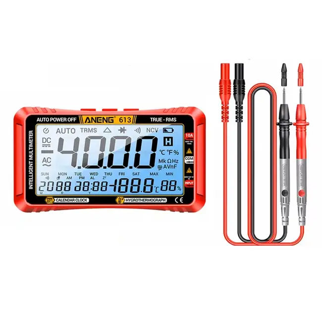 ANENG 613 3 in 1 Perpetual Calendar Temperature Hygrometer 4000 Counts Digital AC / DC Curent Voltage Resistance Smart Multimeter 91_9601