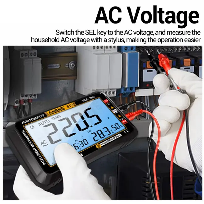 ANENG 613 3 in 1 Perpetual Calendar Temperature Hygrometer 4000 Counts Digital AC / DC Curent Voltage Resistance Smart Multimeter 91_9603