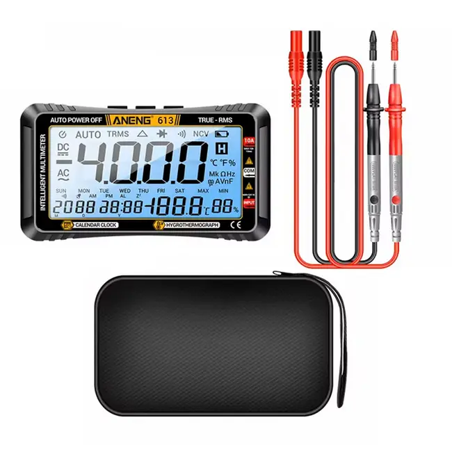 ANENG 613 3 in 1 Perpetual Calendar Temperature Hygrometer 4000 Counts Digital AC / DC Curent Voltage Resistance Smart Multimeter 91_9608