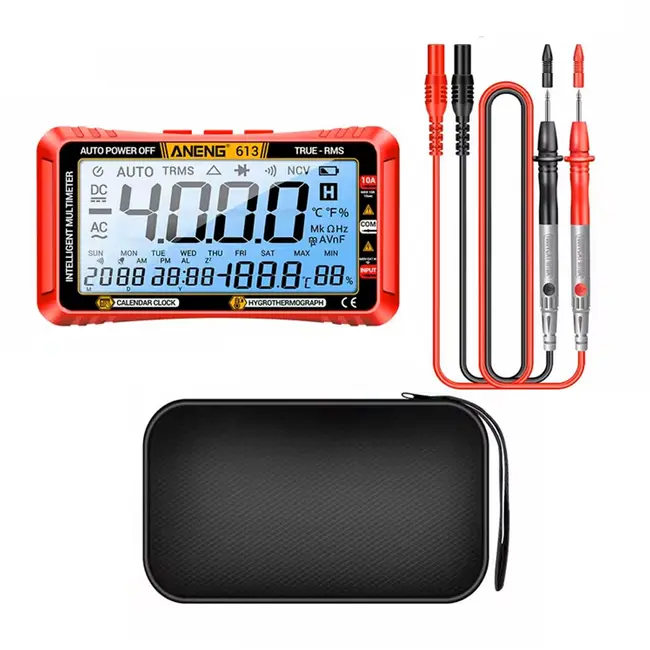 ANENG 613 3 in 1 Perpetual Calendar Temperature Hygrometer 4000 Counts Digital AC / DC Curent Voltage Resistance Smart Multimeter 91_9609