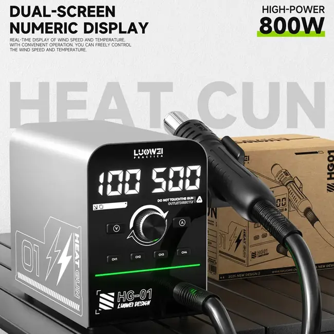Luowei HG-01 800W Intelligent Digital Display BGA Hot Air Gun Desoldering Rework Station 59_9304