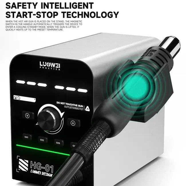 Luowei HG-01 800W Intelligent Digital Display BGA Hot Air Gun Desoldering Rework Station 59_9309